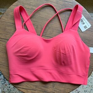 NWT lululemon Like a Cloud Longline Bra light support D/DD Cup Size 6 Glaze Pink
